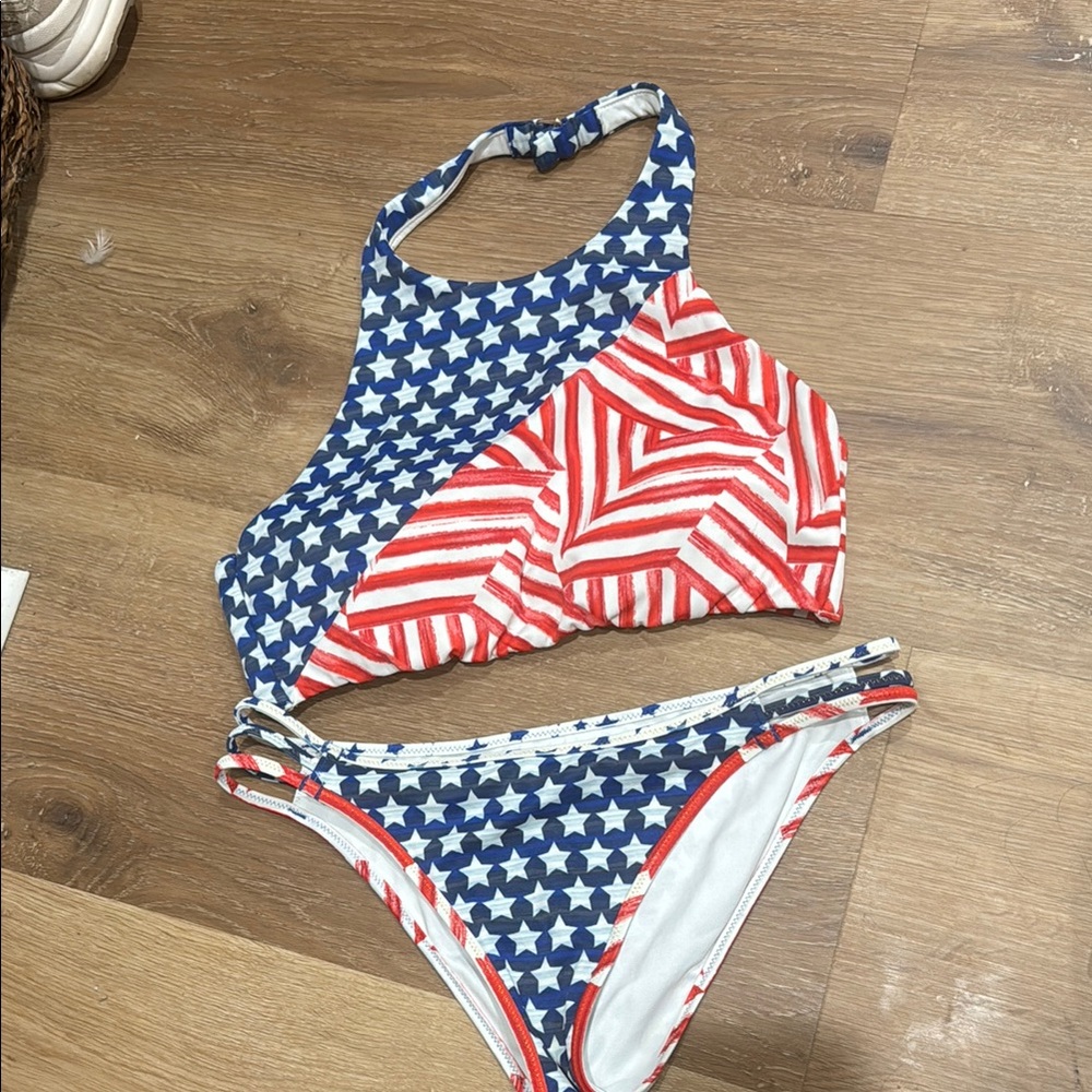 Victoria's Secret Blue and Red Star Bikini